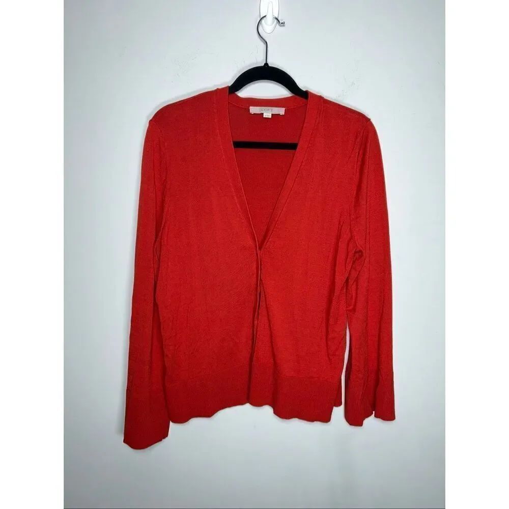 Loft orange cardigan sweater size XL